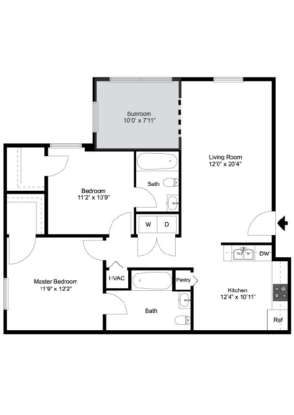 2 Bedroom Floor Plan 2D 2 Bedroom Floor Plan 2D